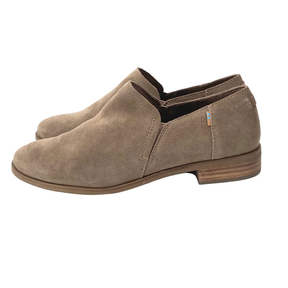 Toms Taupe Suede Shaye Low Booties Women’s Size 9